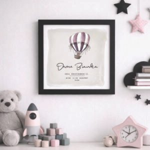 Személyre szabható hőlégballonos babakép