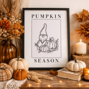 Őszi gnómos falikép - őszi dekor